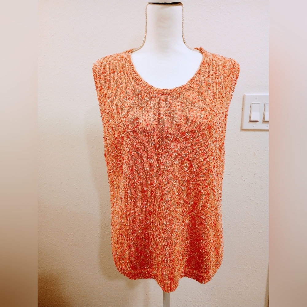 Sag Harbor Pink Knit Tank, Sz L